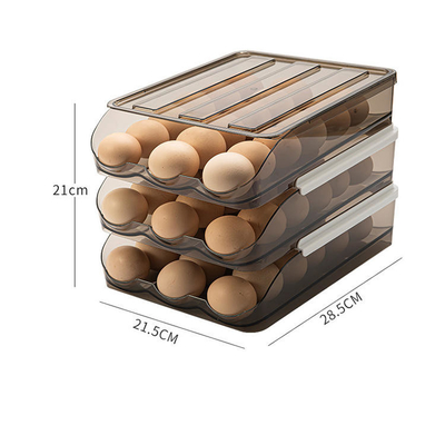Otomatik Kaydırma 21.5 * 28.5 * 7cm Buzdolabı İçin Plastik Yumurta Kabı, Grs Sertifikası