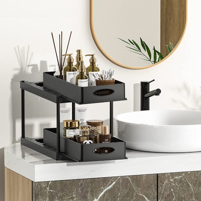 2'li Banyo Rafı Düzenleyici Rafı Lavabo Altında 2 Katlı