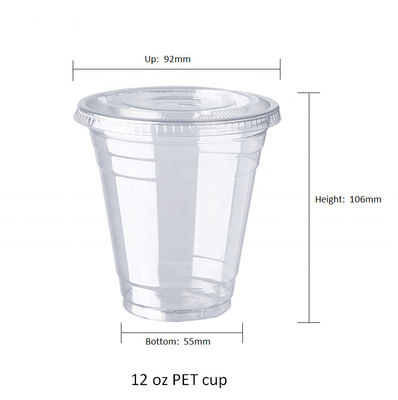 Pipetli Geri Dönüşümlü 12oz Plastik Kahve Fincanları