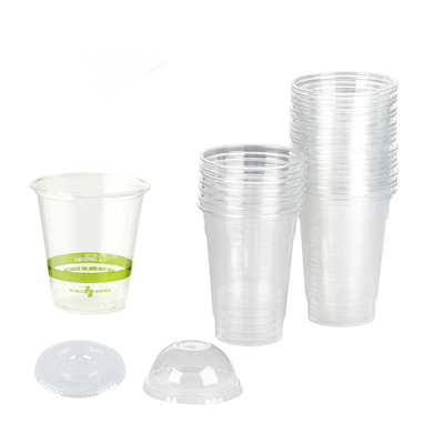 Pipetli Geri Dönüşümlü 12oz Plastik Kahve Fincanları