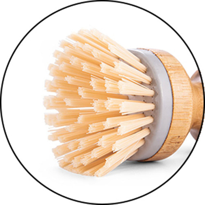 Kayın Gereç Temizleme Fırçası Sisal Bambu Bulaşık Temizleme Fırçası 8*4.5cm